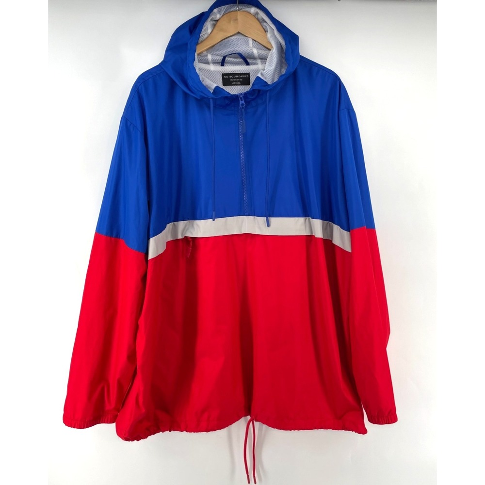 No‎ Boundaries 3XL 54-56 Jacket Windbreaker Hooded 1/4 Zip Pullover Color Block